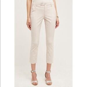 Anthropologie Pilcro and the Letterpress Striped Crop Cream/Pink/Gray Pants